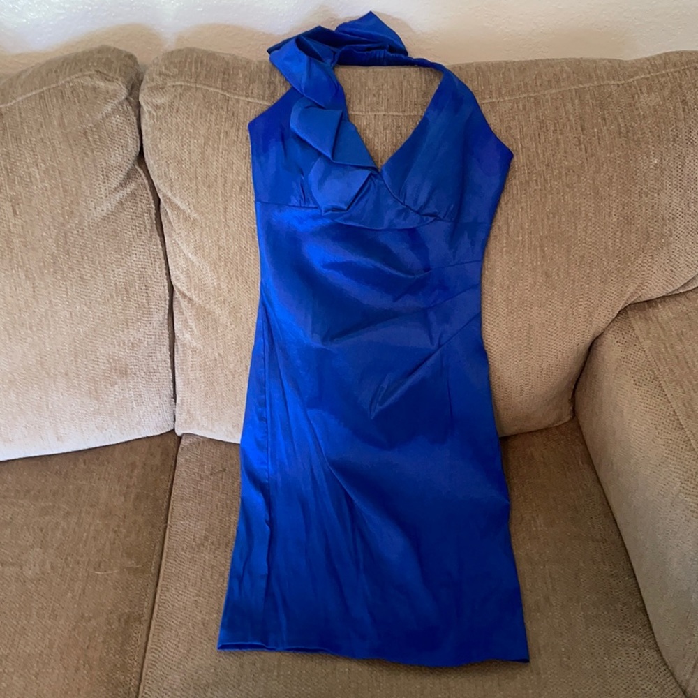 Blue tight dress